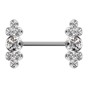 Barbell filettatura interna argento sette cristalli argento