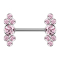 Barbell filettatura interna argento sette cristalli rosa