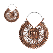 Rose gold lotus flower mandala earring