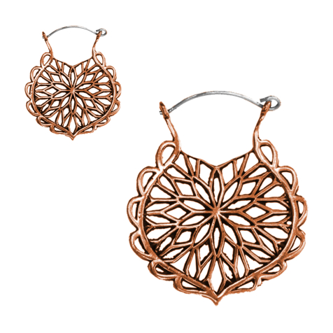 Boucle doreille feuille or rose