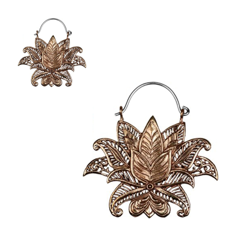 Earring rose gold Indian flower