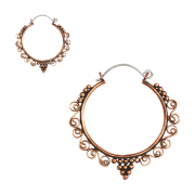 Earring rose gold vine with grapes