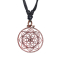 Necklace black pendant rose gold flower in a circle