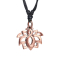 Necklace black pendant rose gold lotus flower