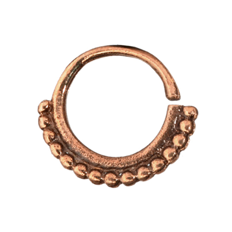 Micro piercing anneau or rose bord avec des boules