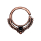 Micro piercing ring rose gold ball rim with onyx stone