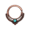 Micro piercing ring rose gold ball rim with turquoise stone
