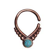 Micro piercing ring rose gold pointed ball edge with...