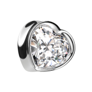 Flared Plug coeur argenté avec grand cristal...