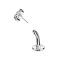Threadless labret bar banana silver fan silver with four crystals silver