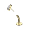 Threadless Banana Labret Stud, Gold-Plated, Fan-Shaped, Gold-Plated with Four Silver Crystals