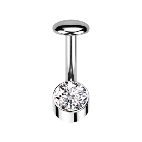 Barra labret senza filettatura banana argento cilindro argento cristallo argento