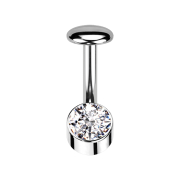 Threadless Labret-Stab Banane silber Zylinder silber...