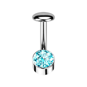 Barra labret senza filettatura banana argento cilindro...