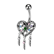 Banana silver with ball pendant heart dreamcatcher with...