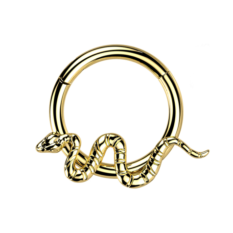 Micro bague segmentée pliable plaquée or serpent
