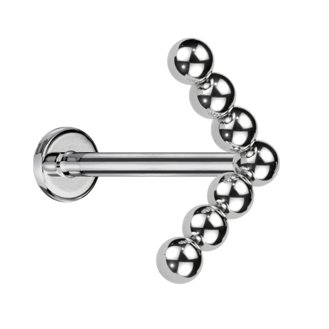 Micro Labret Internal Thread Silver Angled Balls