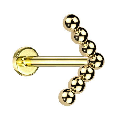 Micro Labret Innengewinde vergoldet Winkel Kugeln