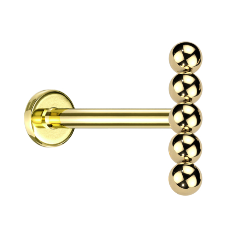 Micro Labret Internal Thread Gold-Plated Bar Balls