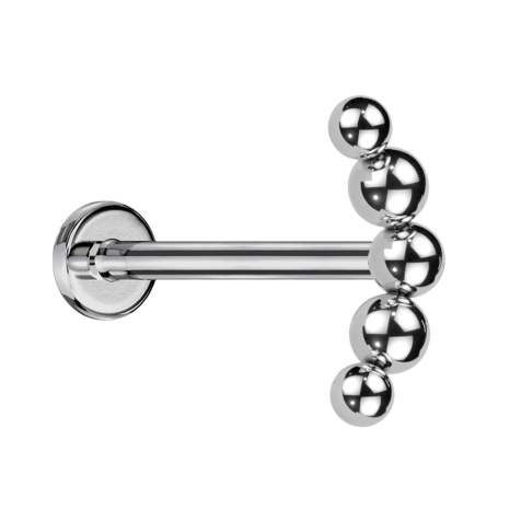Micro Labret Internal Thread Silver Arch Balls