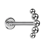 Micro Labret Innengewinde silber Bogen Kugeln