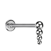 Micro Labret Internal Thread Silver Drop Balls