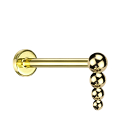 Micro Labret filettatura interna placcato oro sfere a goccia