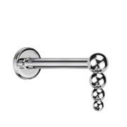 Micro Labret Internal Thread Silver Drop Balls