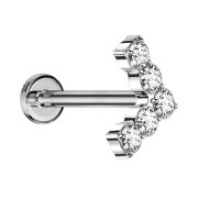 Micro Labret senza filettatura angolare argento con...