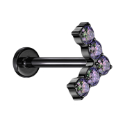 Micro Threadless Labret Black Angle with Dark Multicolor...
