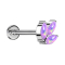 Micro Threadless Labret silber drei Oval Opale violett