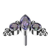 Threadless Ovaler Kristall dunkel multicolor und zwei...