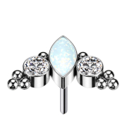 Threadless Ovaler Opal weiss multicolor und zwei...