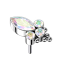 Oval multicolor crystal and three multicolor crystals