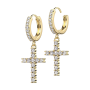 Boucles doreilles à clapet doré cristaux...