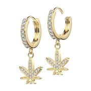 Orecchino pieghevole cristalli placcati oro argento...