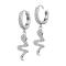 Boucle doreille à clapet argent cristaux argent pendentif serpent