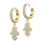 Boucle doreille à clapet doré cristaux...