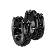 Orecchino pieghevole nero centrale con catena