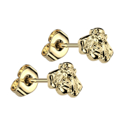 Threadless gold-plated bee stud earrings