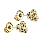 Threadless gold-plated bee stud earrings