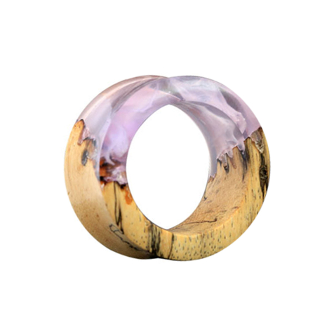 Flared Tunnel färbung Epoxy violett aus Tamarind Holz