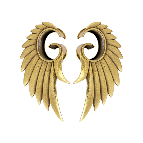Flesh Tunnel doré ailes dange (2pcs)