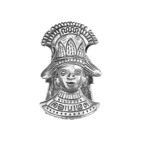 Peso ad orecchio buco della serratura in argento figura Maya