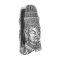 Ear weight keyhole silver Buddha figure