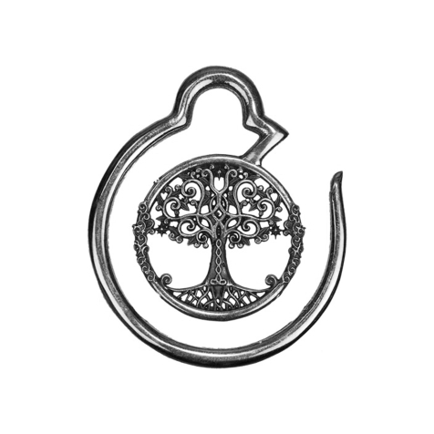 Ear weight ring silver tree of life