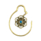 Earweight ring gold-plated circle flower with blue opal