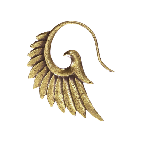 Ear weight spiral gold-plated angel wings small