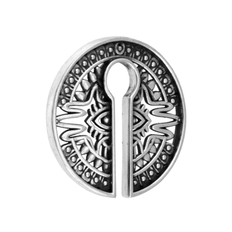 Ear weight keyhole silver plate Maya eye