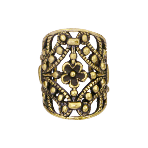 Ear Cuff plaqué or bouclier fleur dans le rideau